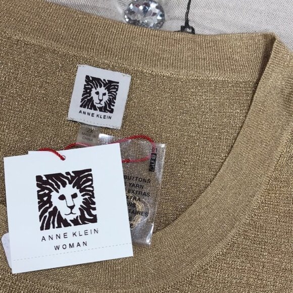 Anne Klein Plus Size Metallic Sweater - Picture 4 of 5